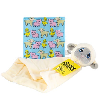 Lamb Crinkle Cuddler With Coordinating Baby Paper